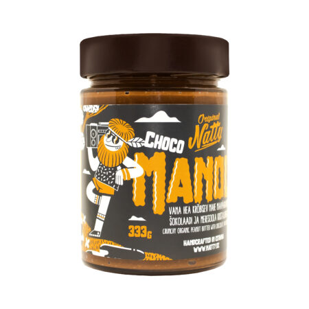 Natty "Choco Manolo" krõbisev mahe maapähklvõie tumeda šokolaadi ja meresoola kristallidega 333g